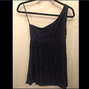 Forever 21 Navy One Shoulder Dress